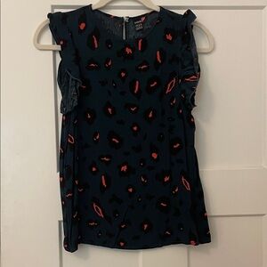 SHEIN Black and Red Leopard Print Blouse